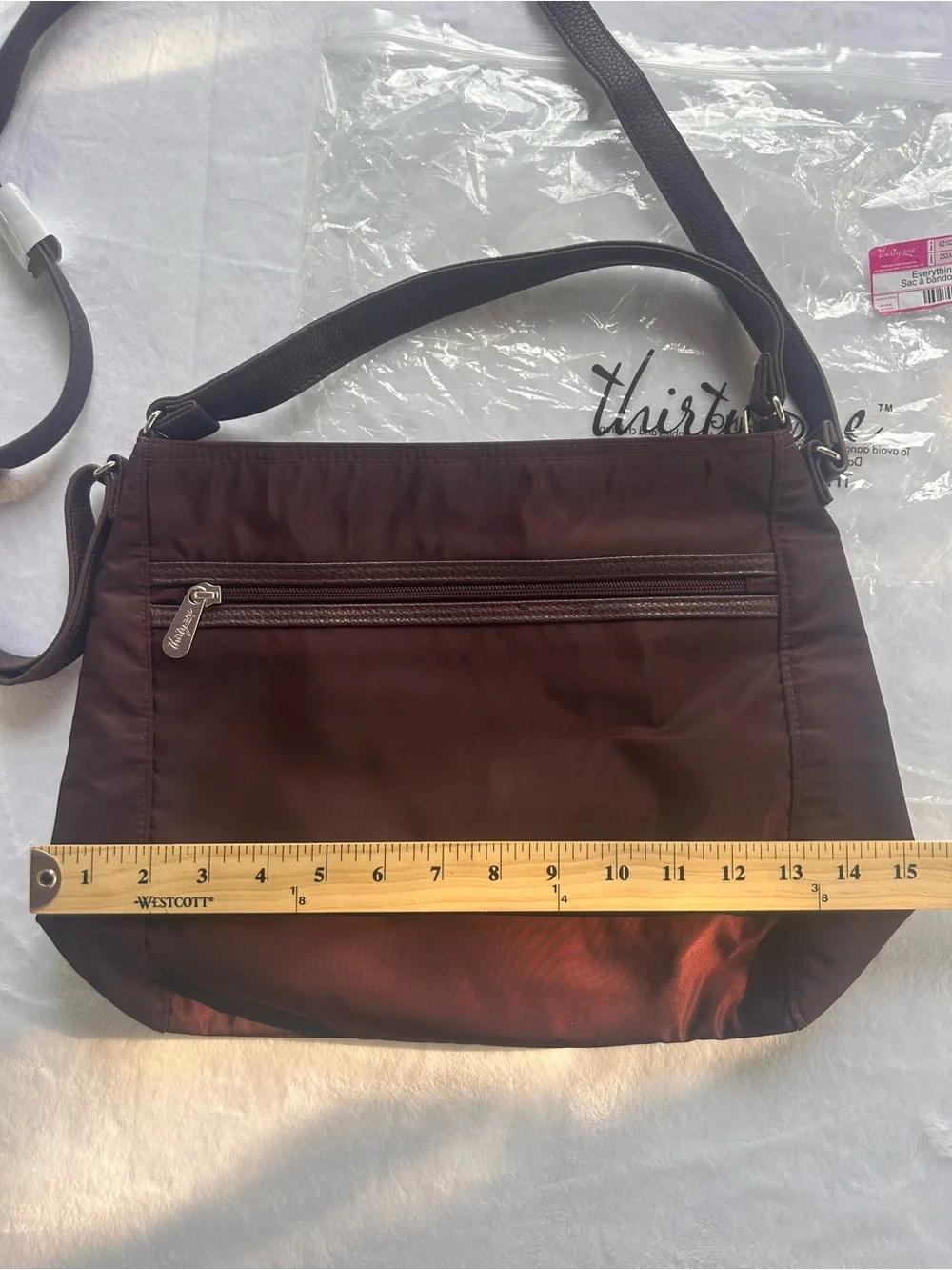 Thirty-One Everything Crossbody Bag Womens Burgundy Jewells & Gems Multi